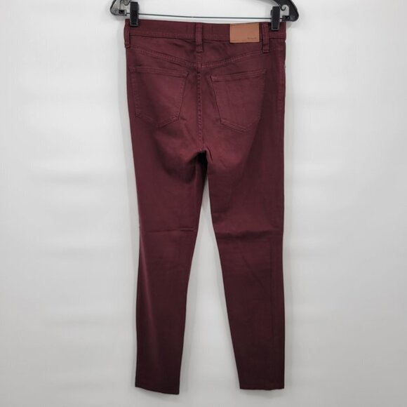 Madewell Women Red 9" High Riser Skinny Skinny Sateen Jeans Size 26 - Picture 8 of 15